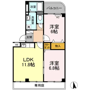 PLEIADES B棟【1階】の間取り