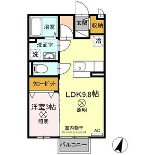 セジュール瀬戸下 B棟【2階】の間取り