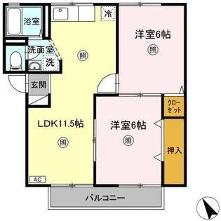 プレジール小野 E棟【2階】の間取り