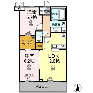 ハイロード【5階】の間取り