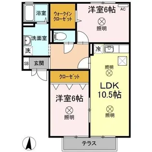 フロリアーデ平野【1階】の間取り