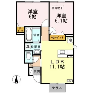 マイ ローズコートII【1階】の間取り