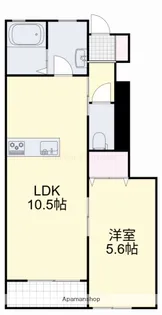 cocoru庭瀬【1階】の間取り