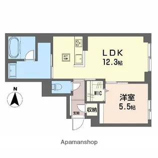 ベレオガーデンズ上中野【1階】の間取り