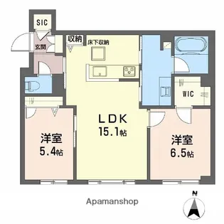 シャーメゾン野田レジデンス【1階】の間取り