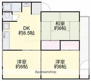 縄岡マンション【2階】の間取り