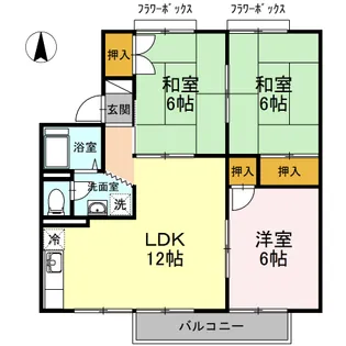 スカイハイツ【2階】の間取り
