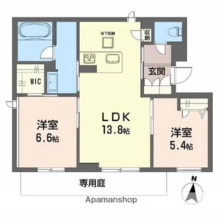 グランツ野田【1階】の間取り