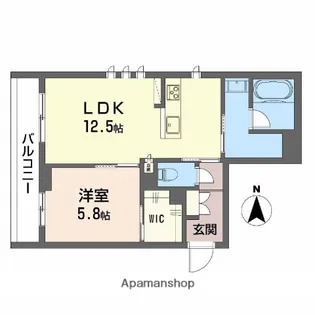 オースピシャス大安寺【305号室】の間取り