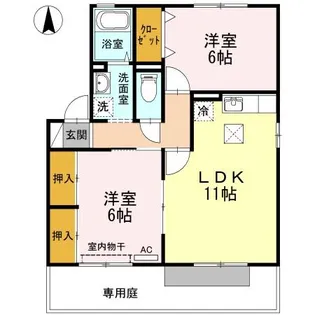セジュール大安寺【1階】の間取り