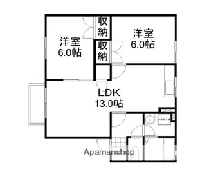 コーポNAKATA B棟【202号室】の間取り