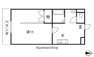 アペックス奥田【4階】の間取り