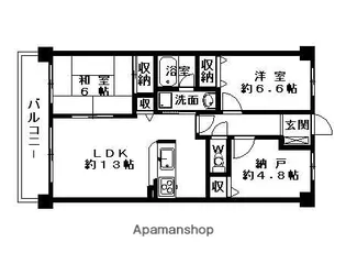 ライオンズマンション上中野【7階】の間取り