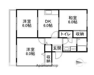 クレセント中仙道【102号室】の間取り