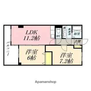 ロジェ岡山【5階】の間取り