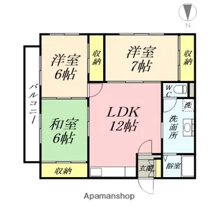 パークサイド伊島【1階】の間取り