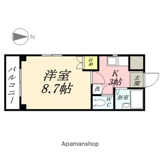 ウイング東島田【101号室】の間取り