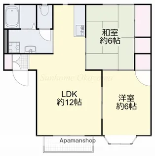 村北グリーンハイツB棟【2階】の間取り