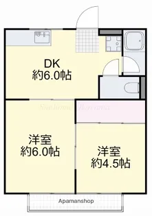 井上コーポB棟【2階】の間取り