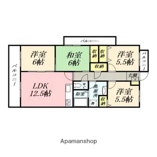 クレール長瀬【3階】の間取り