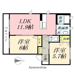 アットホーム原Ⅱ A棟【1階】の間取り