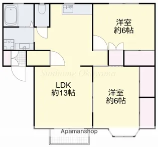 ファミール中川B【101号室】の間取り