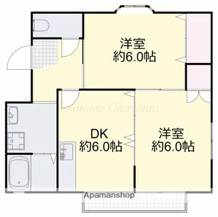 コーポ雅【201号室】の間取り