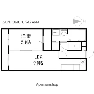 フィネス長瀬【2階】の間取り
