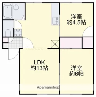 ドミ・アゼリアB【F号室号室】の間取り