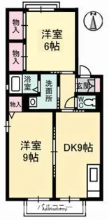 レーベン板野 B棟【102号室】の間取り