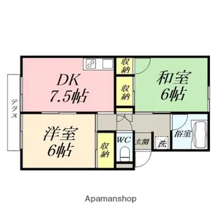 プレジール東川原【201号室】の間取り