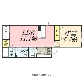 ラ・フルール ヴィオレット【2階】の間取り