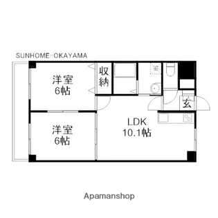 ホワイトストーン白石【4階】の間取り