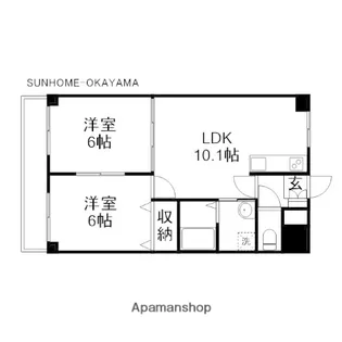 ホワイトストーン白石【6階】の間取り