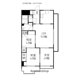 第二厚生町マンション【9階】の間取り