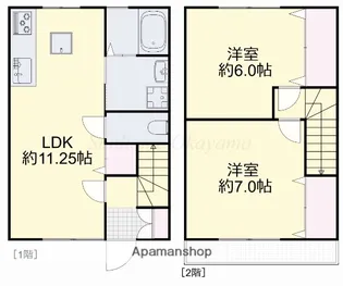 2LDKの間取り画像