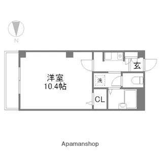 さぼうる住吉【105号室】の間取り
