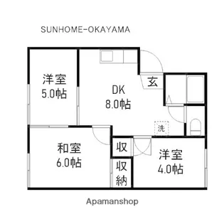 カーサ新屋敷A【103号室】の間取り