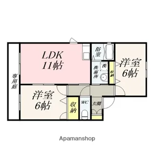 ラ・パルテール高屋壱番館【1階】の間取り