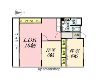 インペリアルハイツ今【4階】の間取り