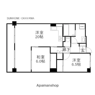 グレースガーデン岡山【6階】の間取り
