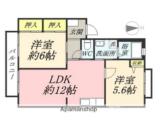 ディアス庭瀬 A棟【2階】の間取り