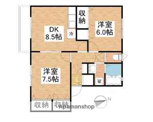 コーポラス板野A【202号室】の間取り