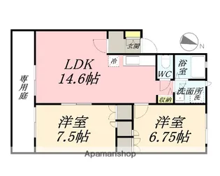岡山県岡山市北区平野【アパート】の間取り