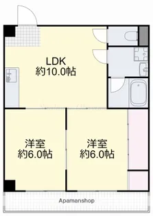 2LDKの間取り画像