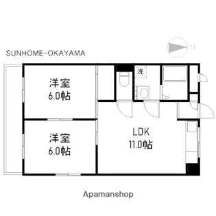 2LDKの間取り画像