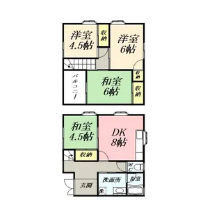 メゾネット花尻【1階】の間取り