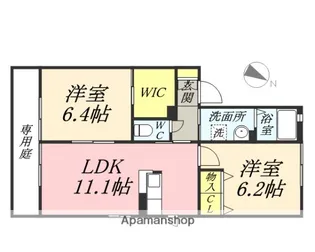 シャーメゾン湊 六番館【1階】の間取り