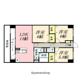 ラ・パティオ【1階】の間取り