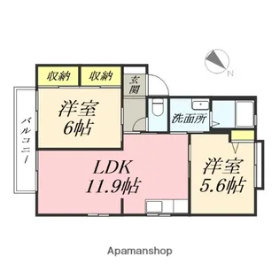 シャーメゾンボヌール Ⅲ番館【2階】の間取り